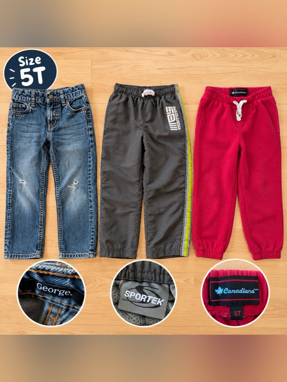 3 pack pants for Kids - Size 5T